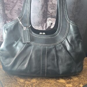 Coach Black Leather Shoulder Bag